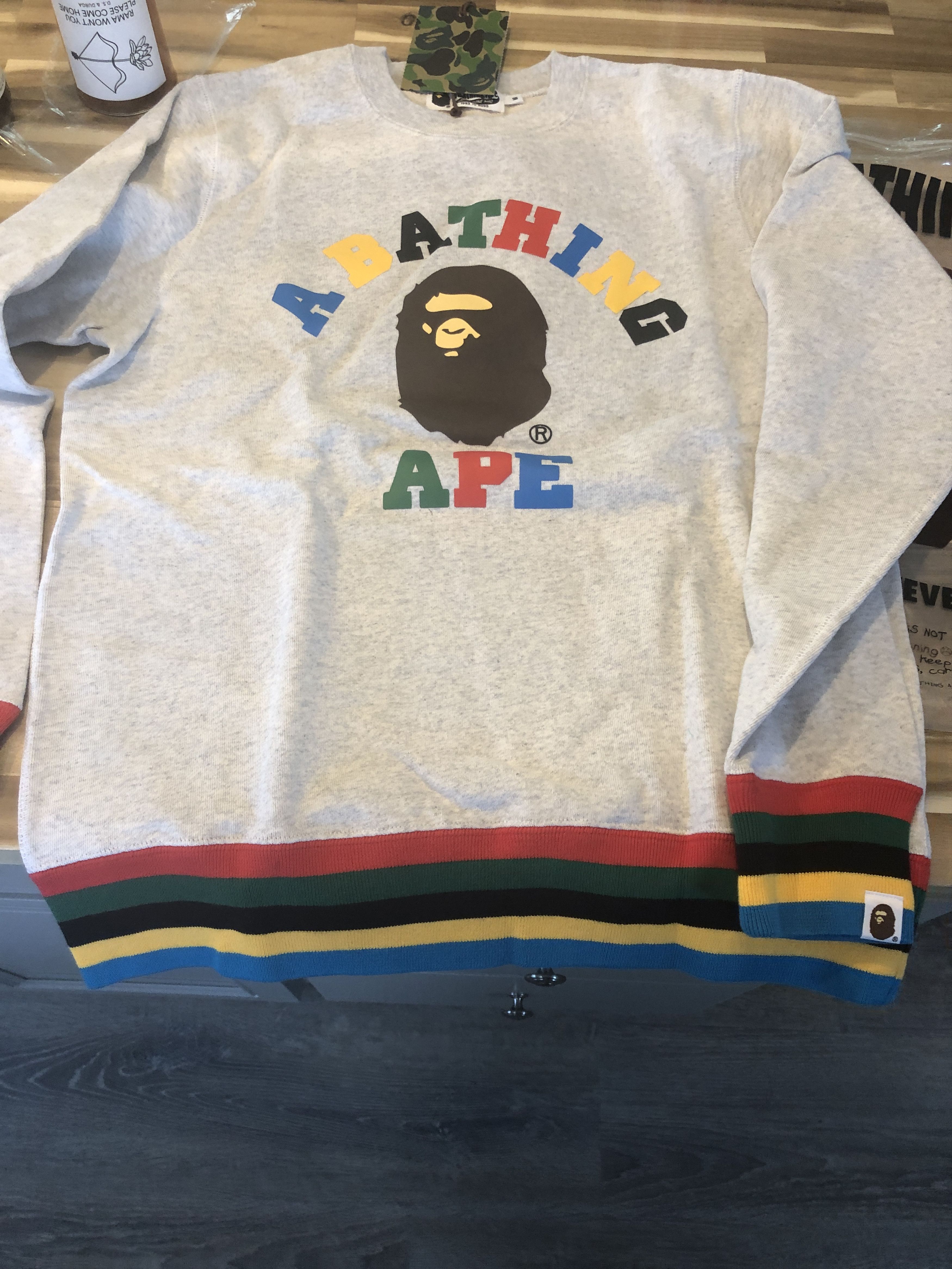 Bape A Bathing Ape Bape Multicolor College Crewneck Sweatshirt