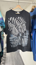 Vintage 90s Zebras Drinking Water Nature Tee Hoodie, Sweatshirt | FlexRushtees.com