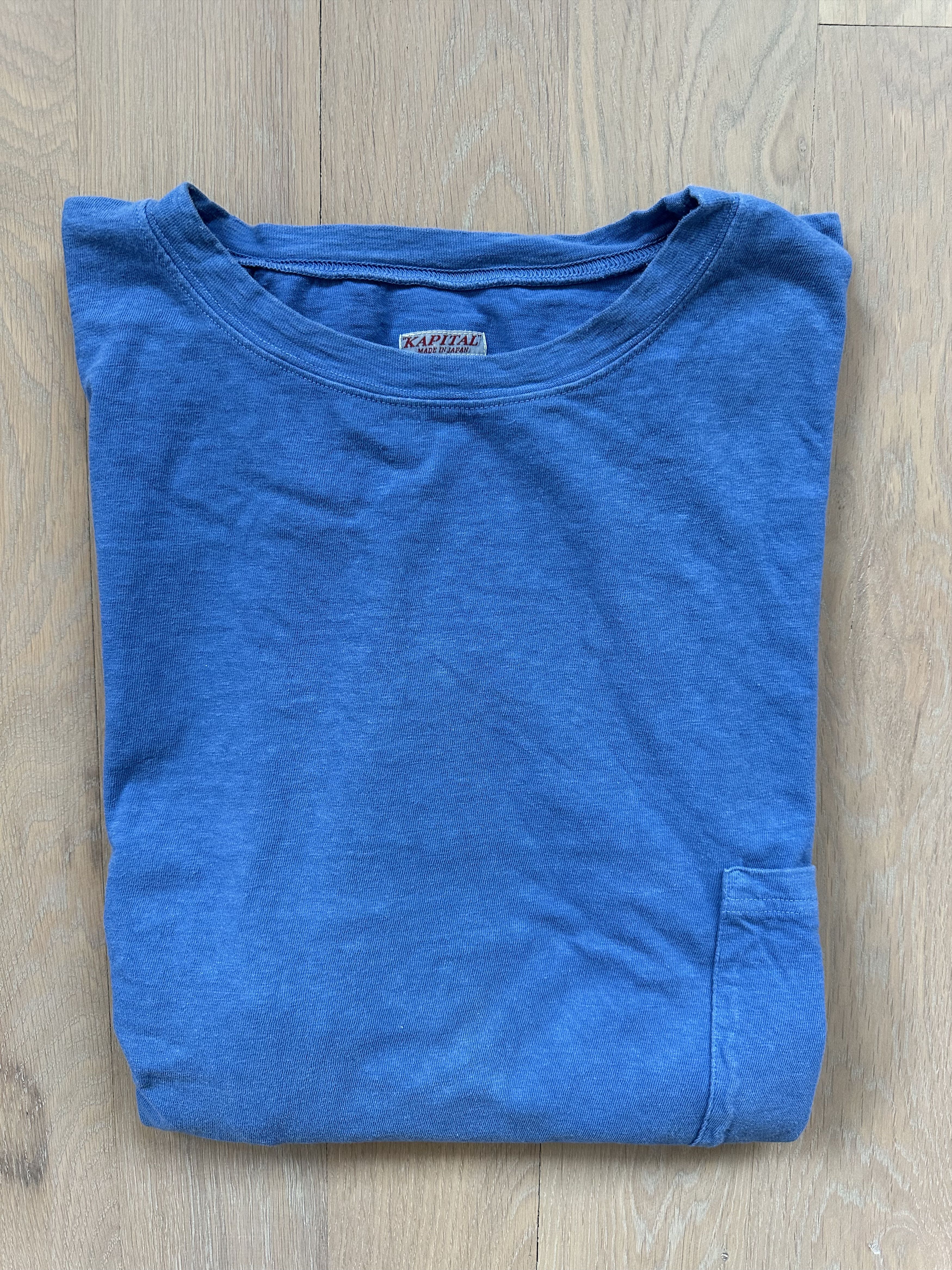 Kapital Big Pocket Tee Medium Blue Size 2 Hoodie, Sweatshirt | FlexRushtees.com