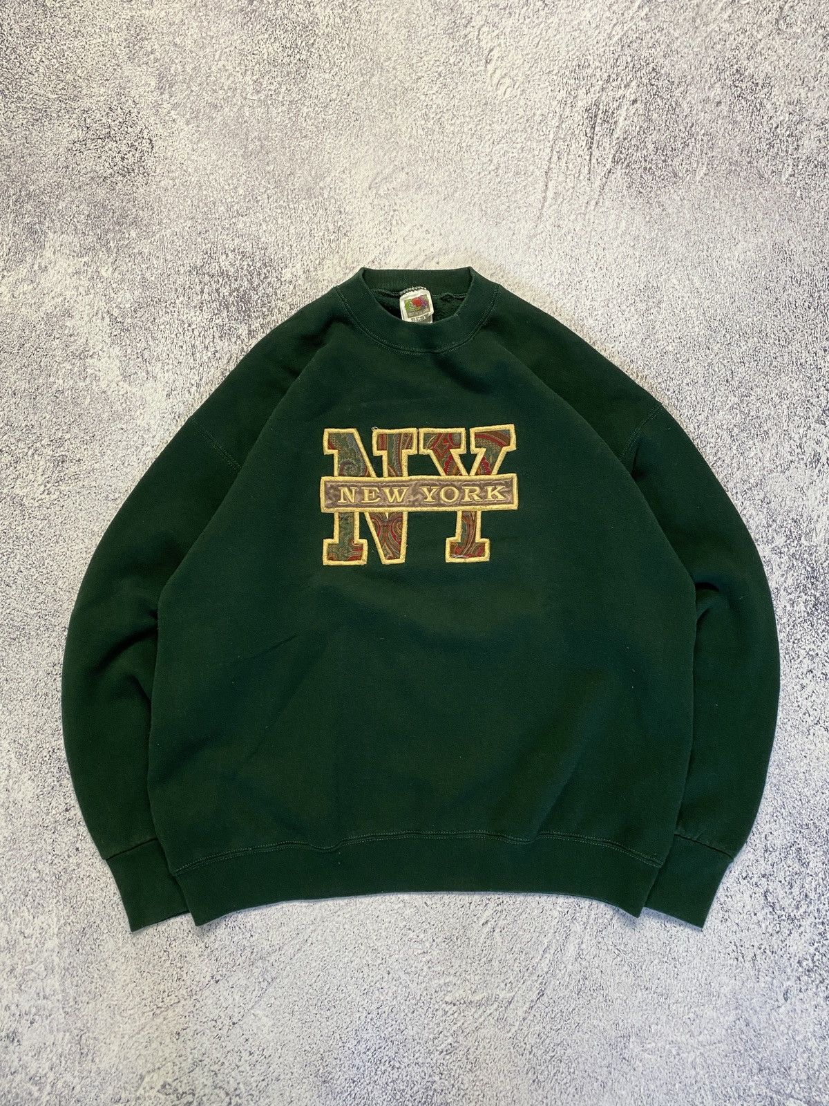 Vintage Fruit Of The Loom New York Crewneck Sweatshirt Boxy
