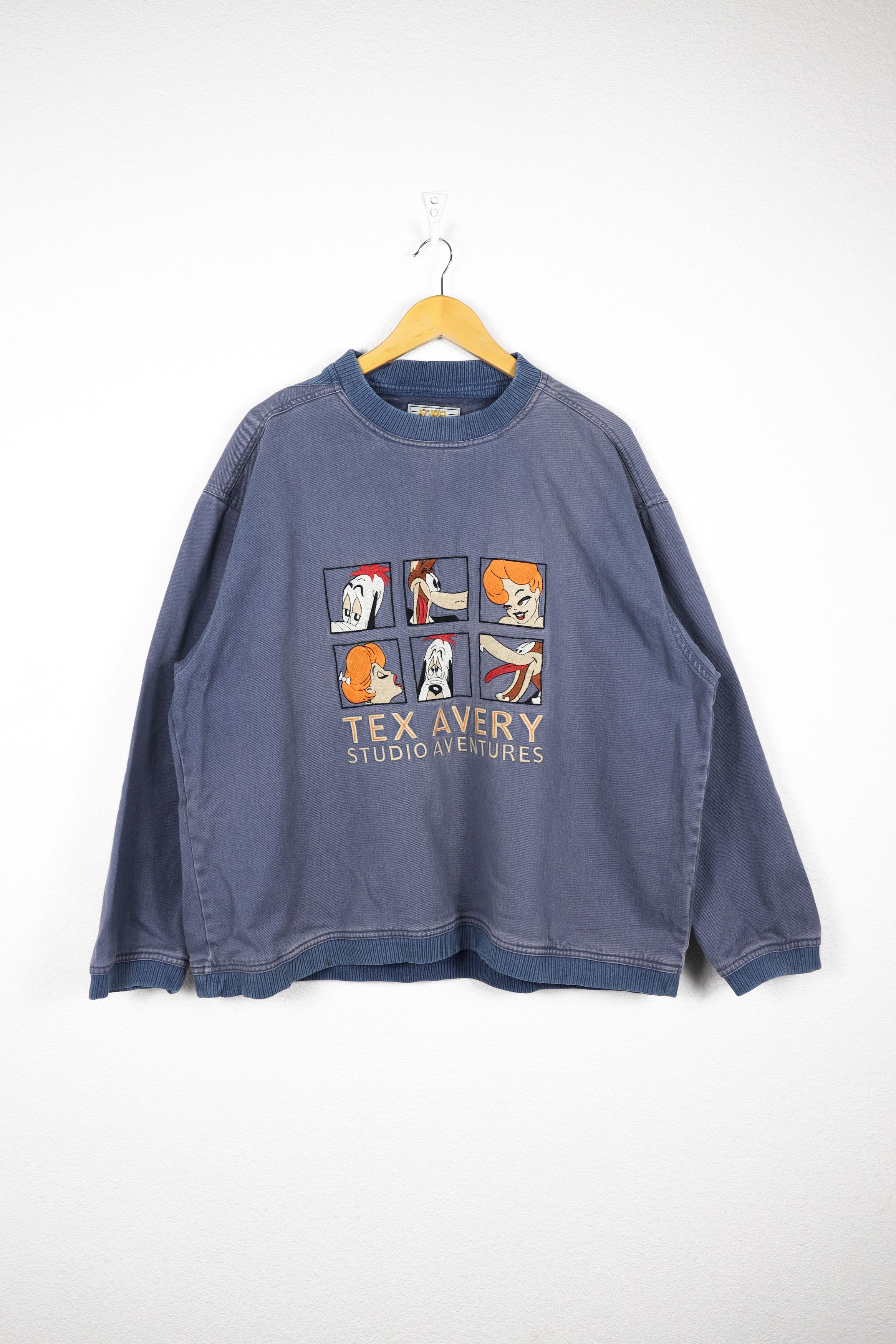 Vintage Tex Avery Studio Aventures Sweatshirt Cartoon 80s T-Shirts, Hoodie | FlexRushtees.com