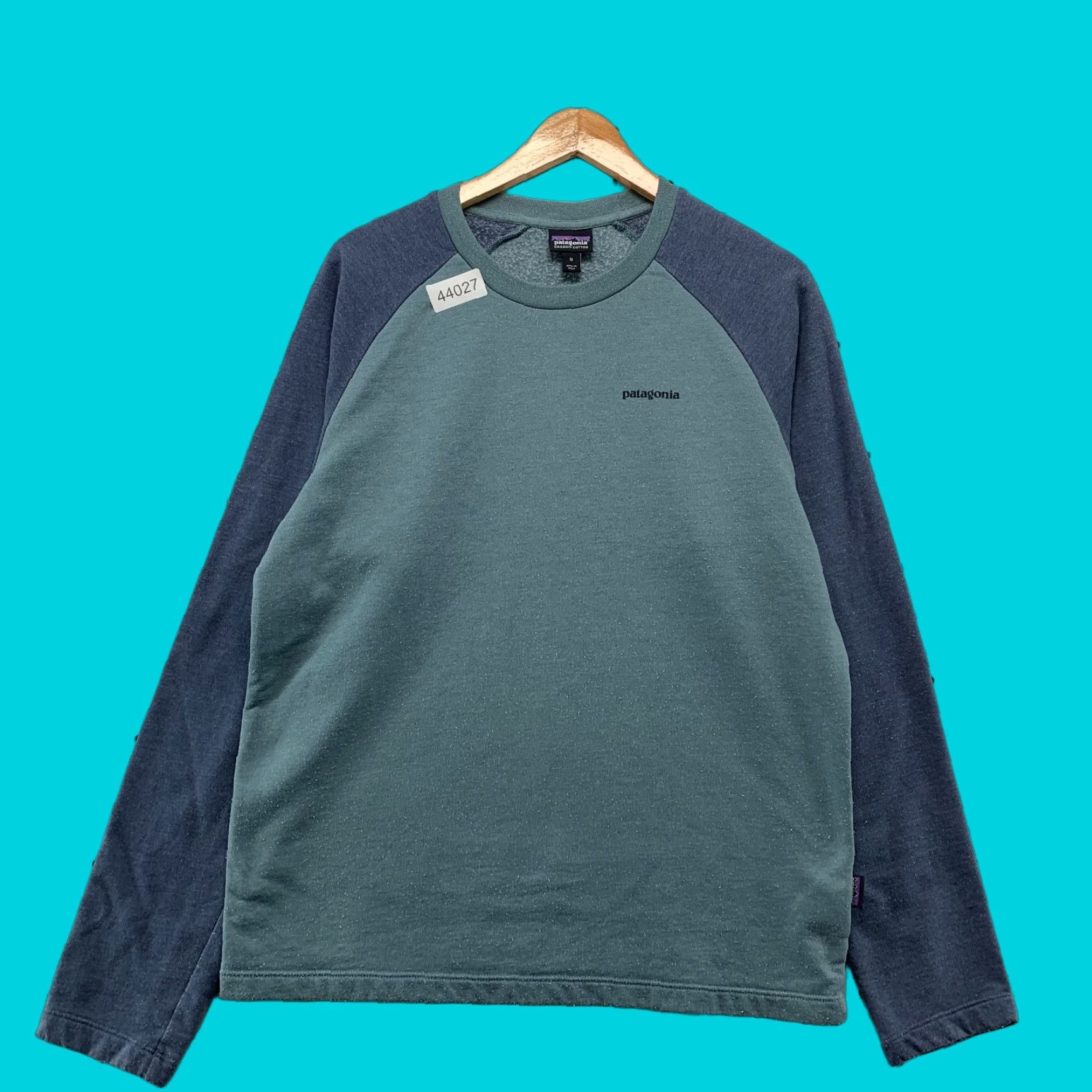 Patagonia Sweatshirt Mens M Blue Organic Cotton Crewneck Lightweight Pullover