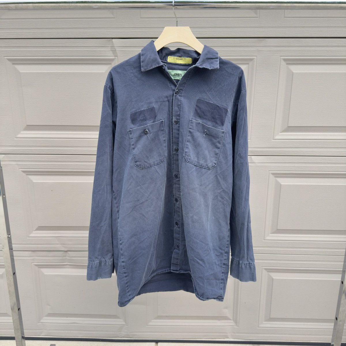 Vintage Sun Faded Thrashed Distressed Work Shirt Erd Grunge Chrome Hoodie, Sweatshirt | FlexRushtees.com