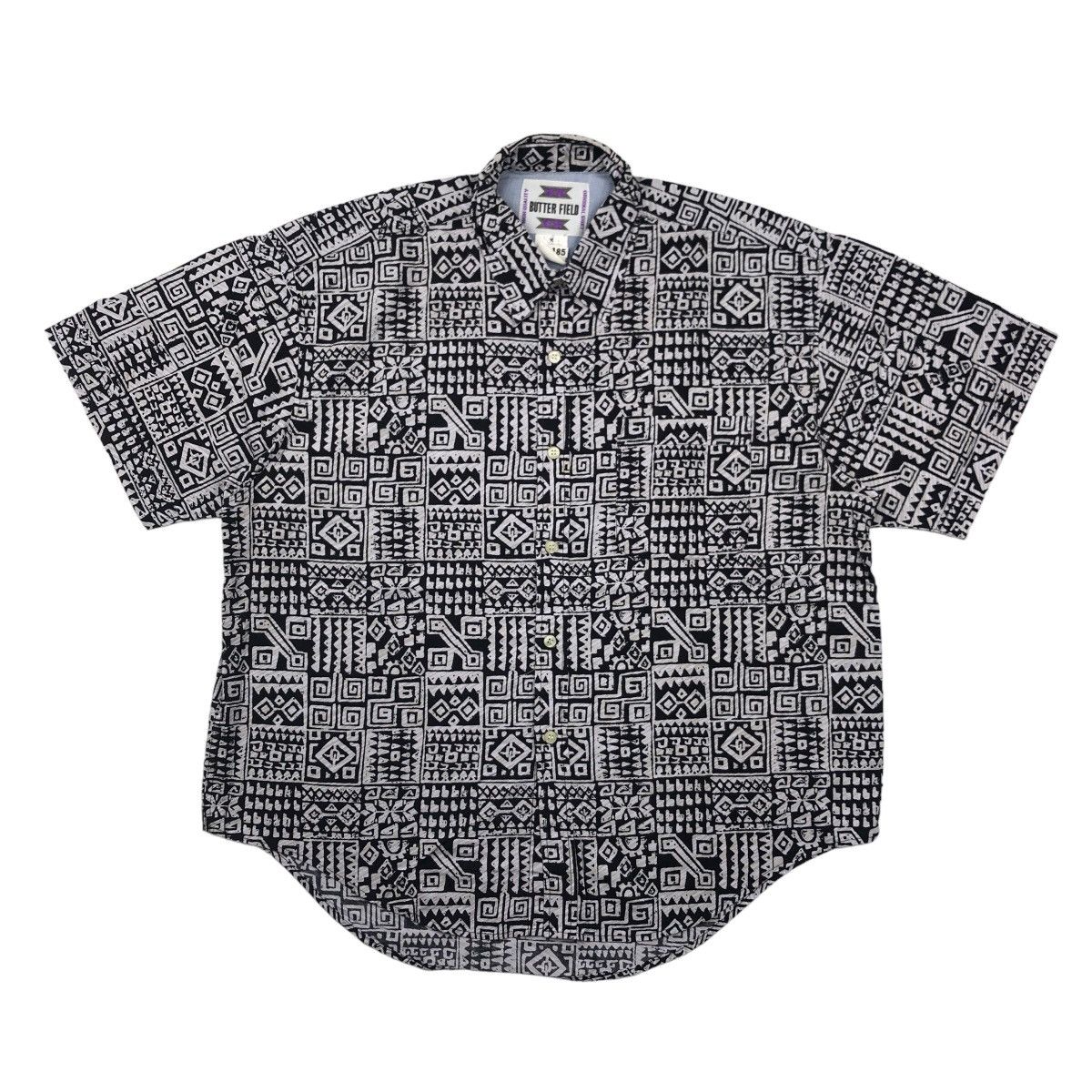 Designer Butterfield Black And White Aztec Motive Shirt