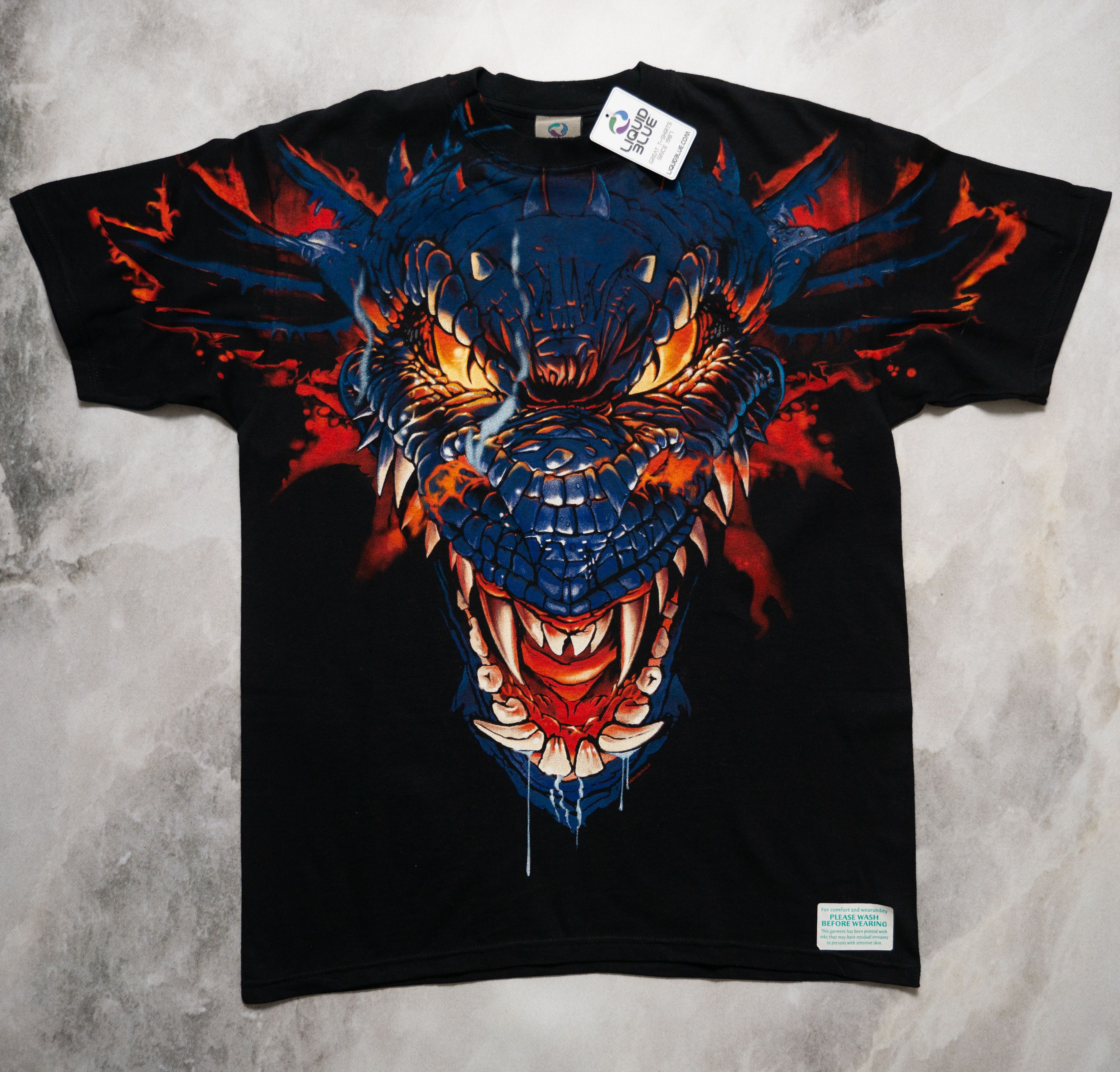 Vintage Liquid Blue Dragon T Shirt Deadstock New L Hoodie, Sweatshirt | FlexRushtees.com