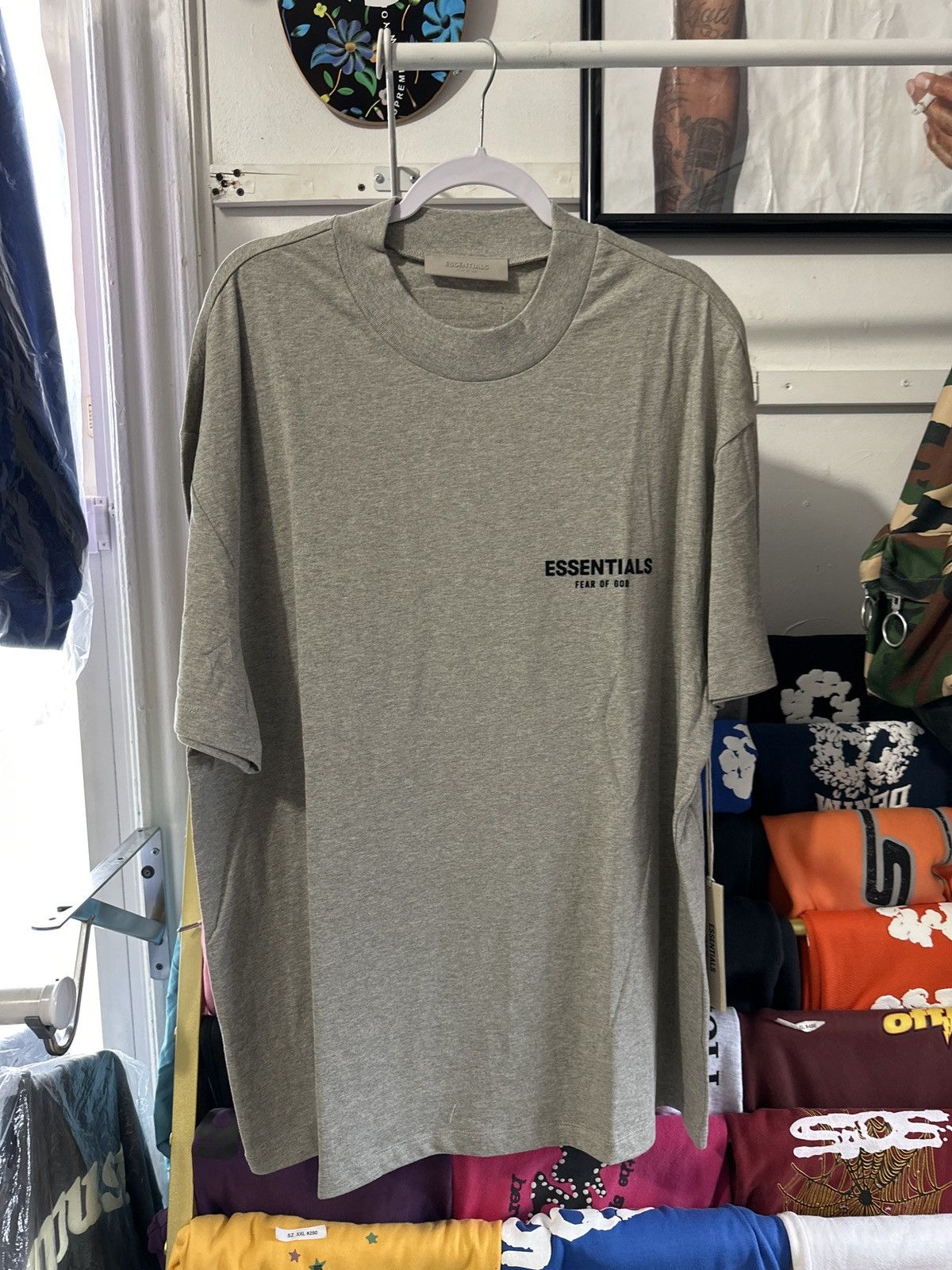 Essentials Dark Oatmeal Tee Hoodie, Sweatshirt | FlexRushtees.com