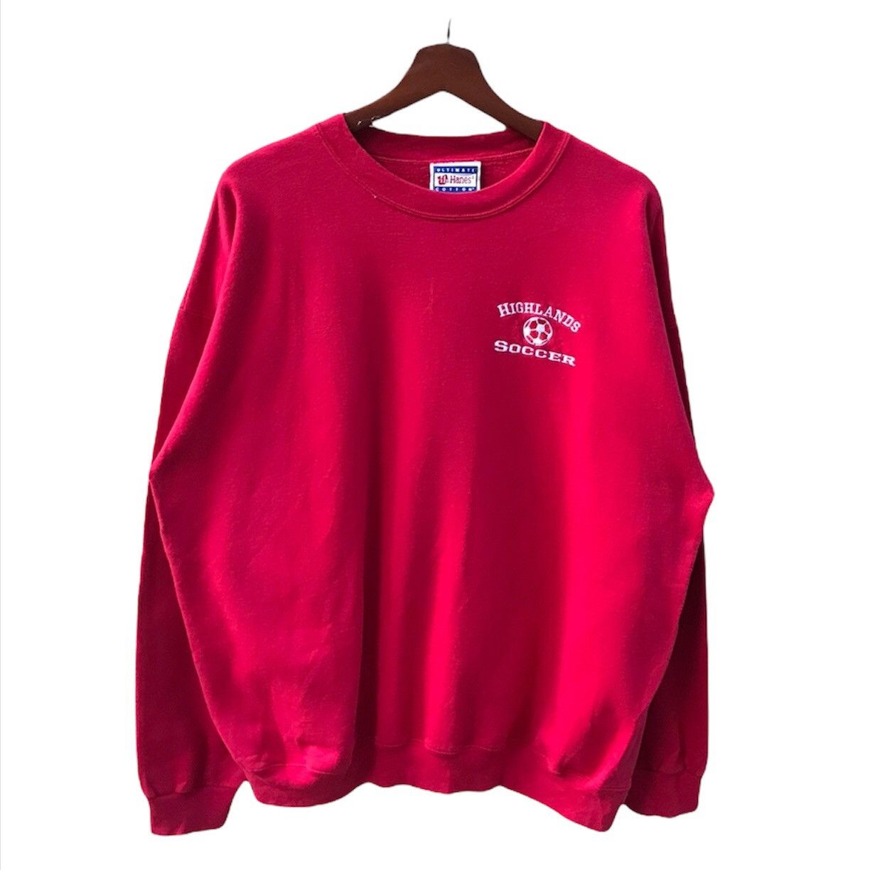 Vintage Hanes Soccer Embroidery Logo Crewneck Sweatshirt