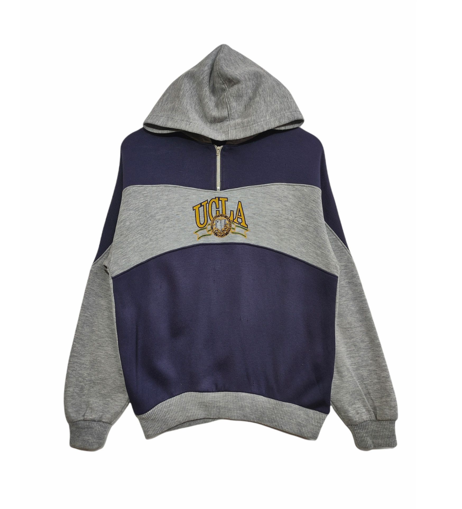 Rare Vintage Ucla Quater Zipper Embroidery Pullover