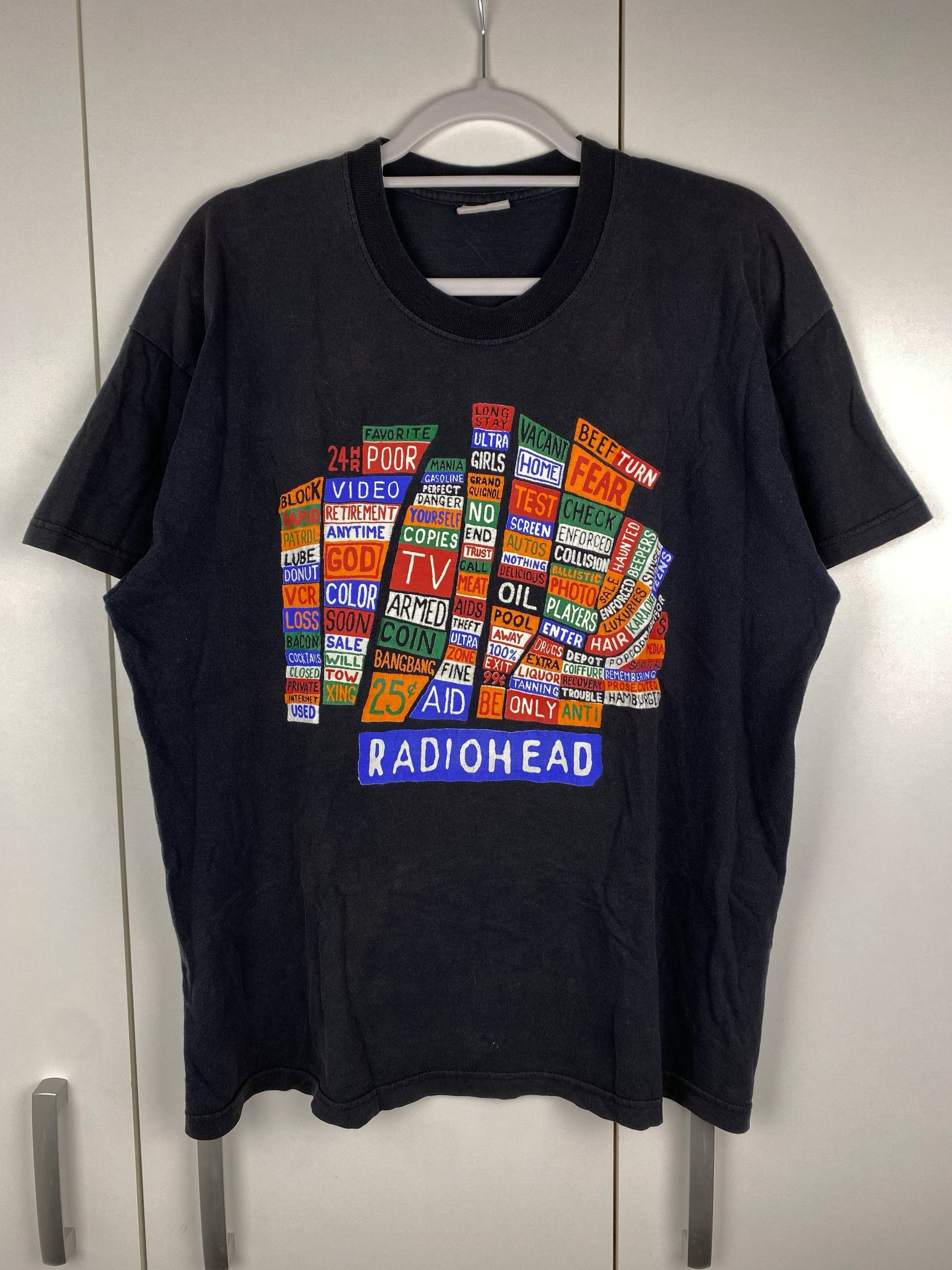 Band Tees Vintage Radiohead 2003 Hail To The Thief 00s Graphic Tee Hoodie, Sweatshirt | FlexRushtees.com