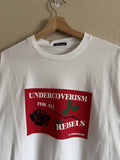 Undercover For All Rebels Rose Tee In White Hoodie, Sweatshirt | FlexRushtees.com