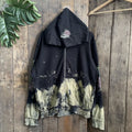 Le Grande Bleu L G B J Company Zipper Studded Bleached Hoodie