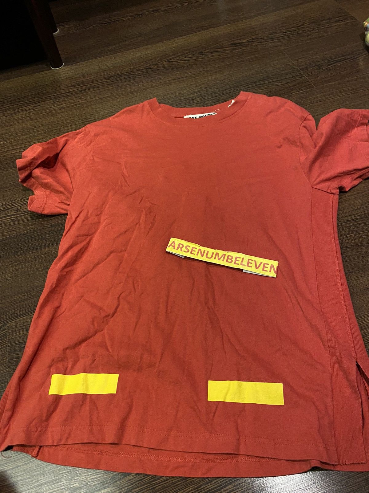 White Off White Tee Short Sleeve Oversized Hoodie, Sweatshirt | FlexRushtees.com