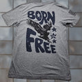 Born Nine Line T Shirt Adult Small Born Free 1776 Gray Short Sleeve Patriotic Graphic Print Military Hoodie, Sweatshirt