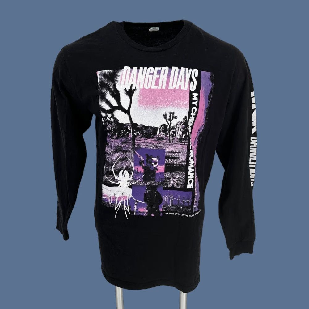 Vintage My Chemical Romance Danger Days Shirt Mens Xl Black Long Sleeve Band Graphic Tee Hoodie, Sweatshirt