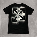 White Off White Medium Stencil Arrows Black Tee Virgil Abloh Hoodie, Sweatshirt | FlexRushtees.com