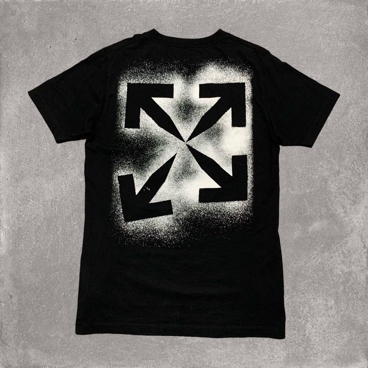 White Off White Medium Stencil Arrows Black Tee Virgil Abloh Hoodie, Sweatshirt | FlexRushtees.com