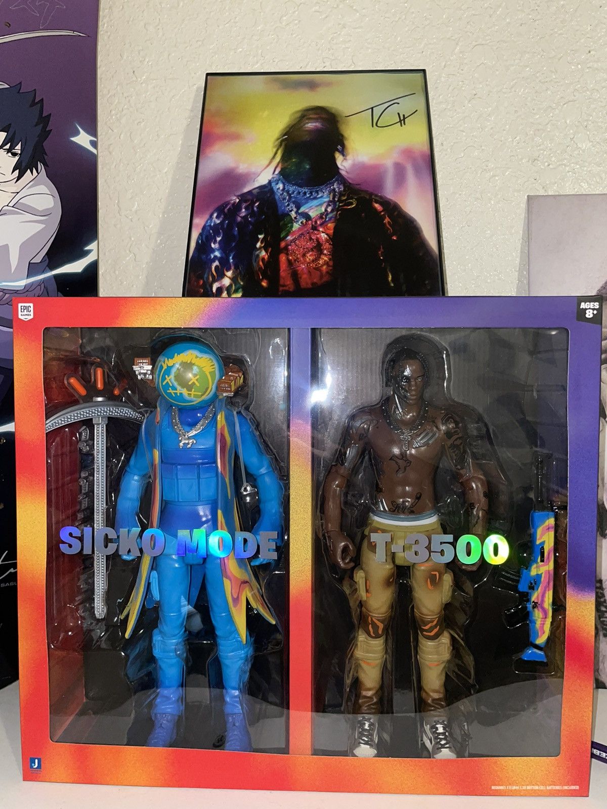 Scott Travis Scott Signed Poster W Fortnite Figurine Set New