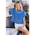 Short Sleeve Embroidery Detailing Top