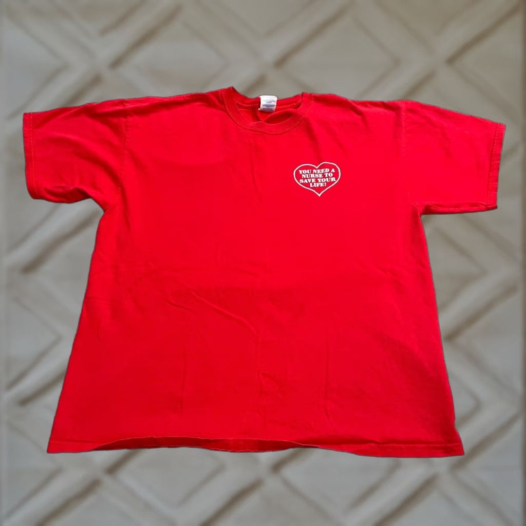Gildan Ultra Cotton T Shirt Men Xl Red Crew Neck Short Sleeve Casual Graphic Quotes Tee