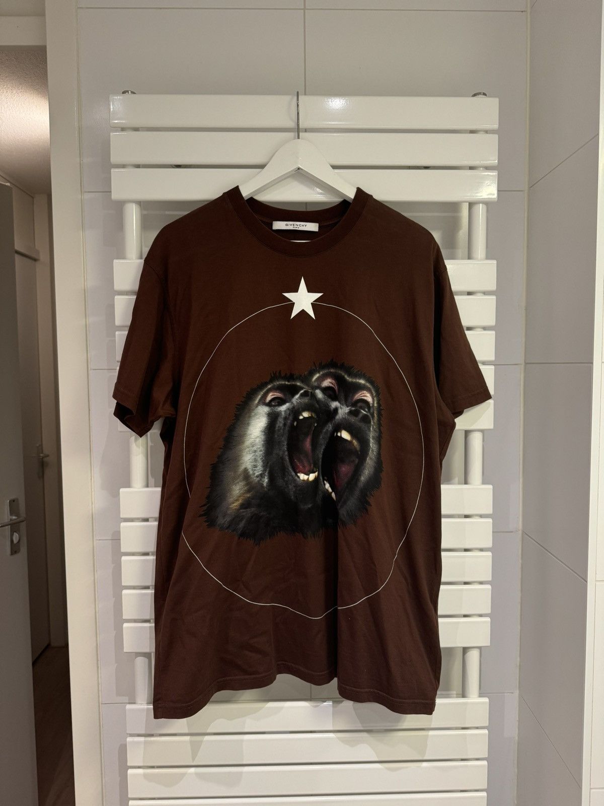 Givenchy Maroon T Shirt W Monkey Print Hoodie, Sweatshirt | FlexRushtees.com