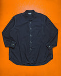Comme Des Garcons Cdg Homme 1990 Navy Metal Ring Closure Contrast Shirt L