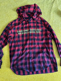 J Juun J Quote Flannel Hoodie