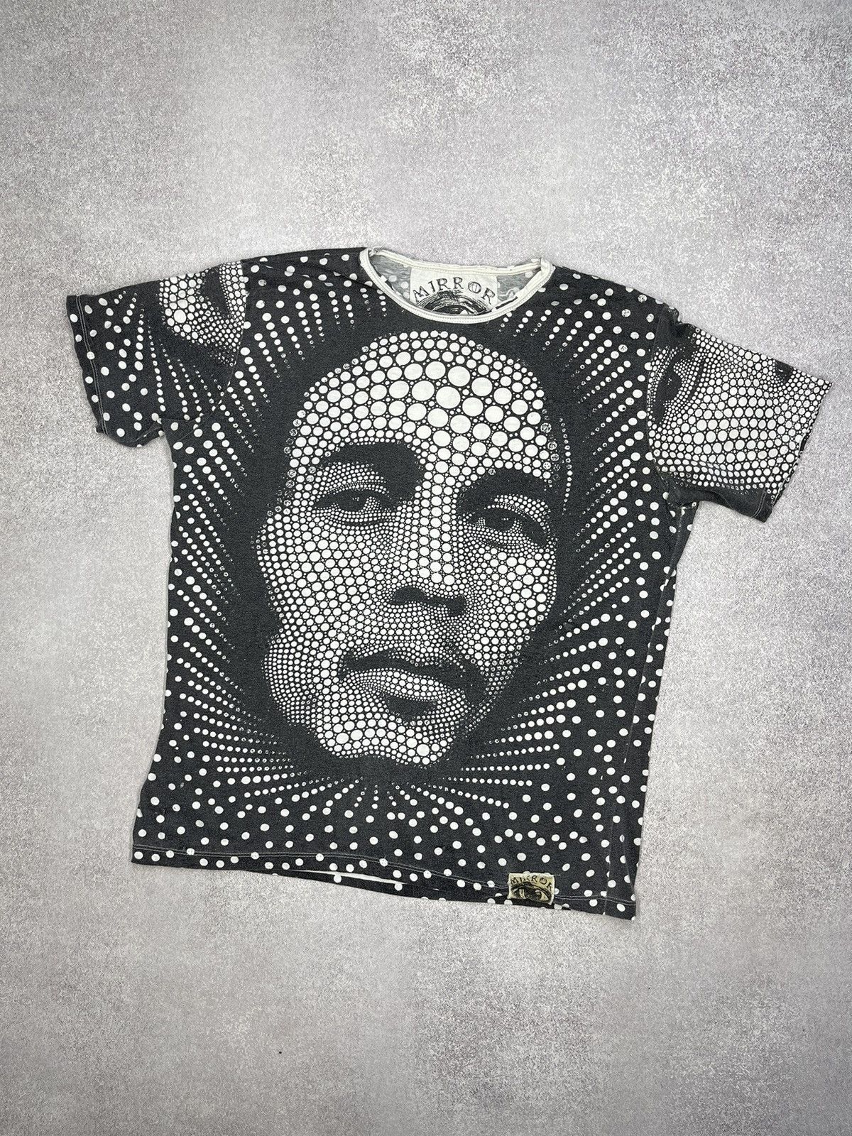 Bob Marley Vintage Mirror Bob Marley Big Print Band Y2k Psychedelic