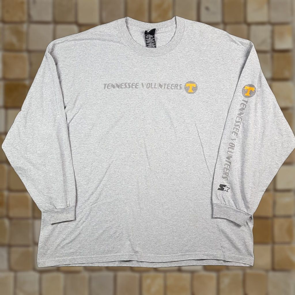 Vintage Starter Tennessee Volunteers Football T Shirt Long Sleeve Men S 2xl Gray 90s Ncaa Re