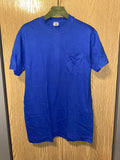 Vintage Fruit Of The Loom Blue Pocket Tee Sz L