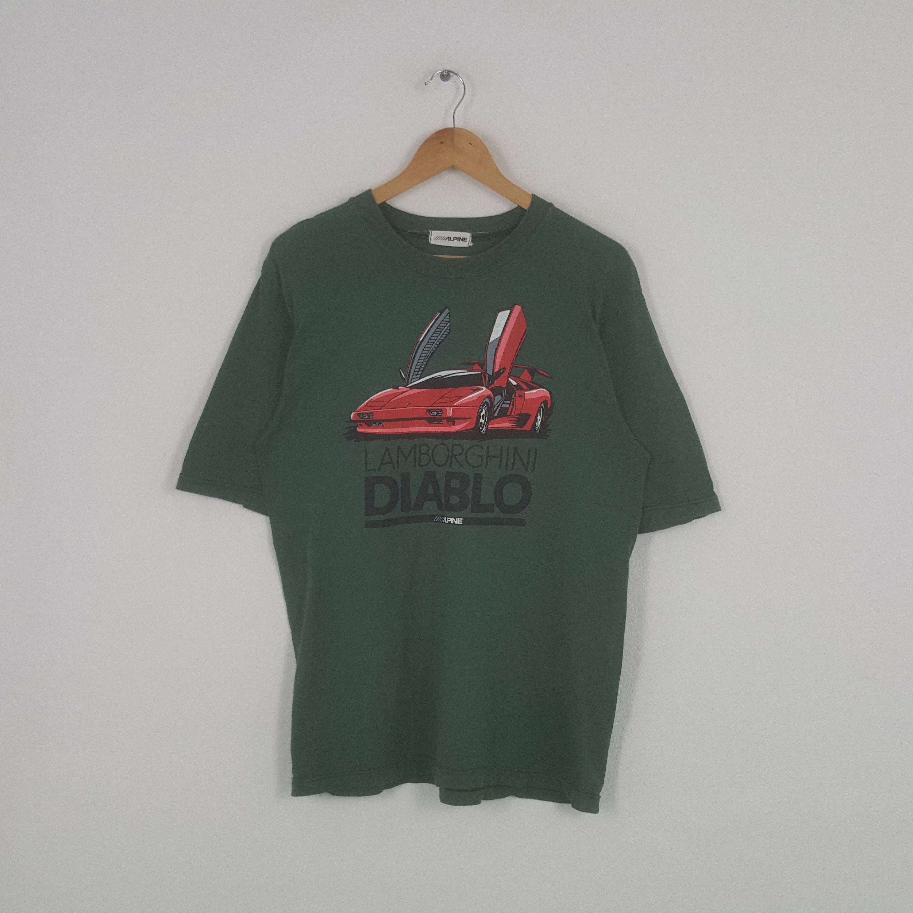 Vintage Lamborghini Diablo Alpine Supercar Racing Tshirt