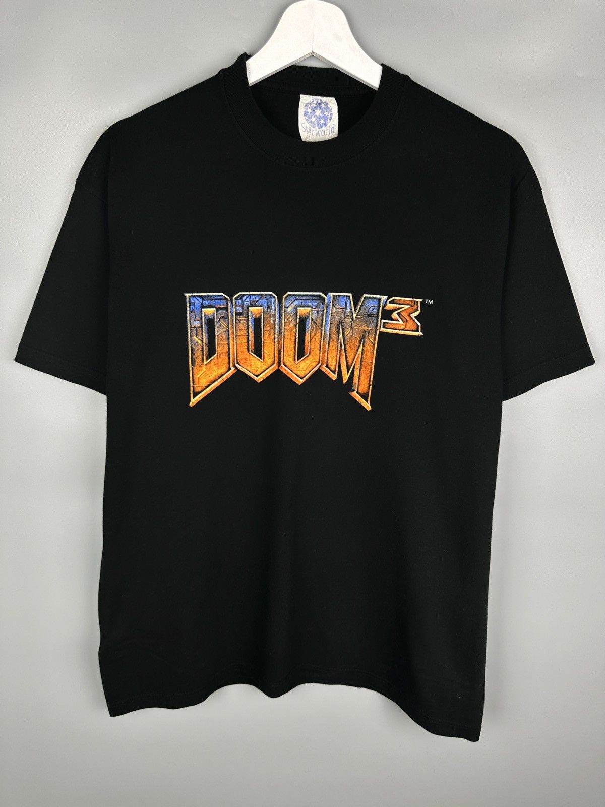 2004 Vintage Doom 3 Video Game Promo Graphic T Shirt Tee