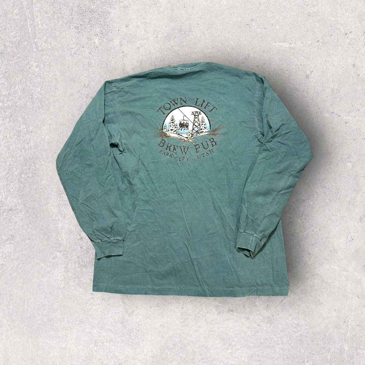 Authentic Pigment X Vintage Vintage Park City Brewing Co Long Sleeve Tee