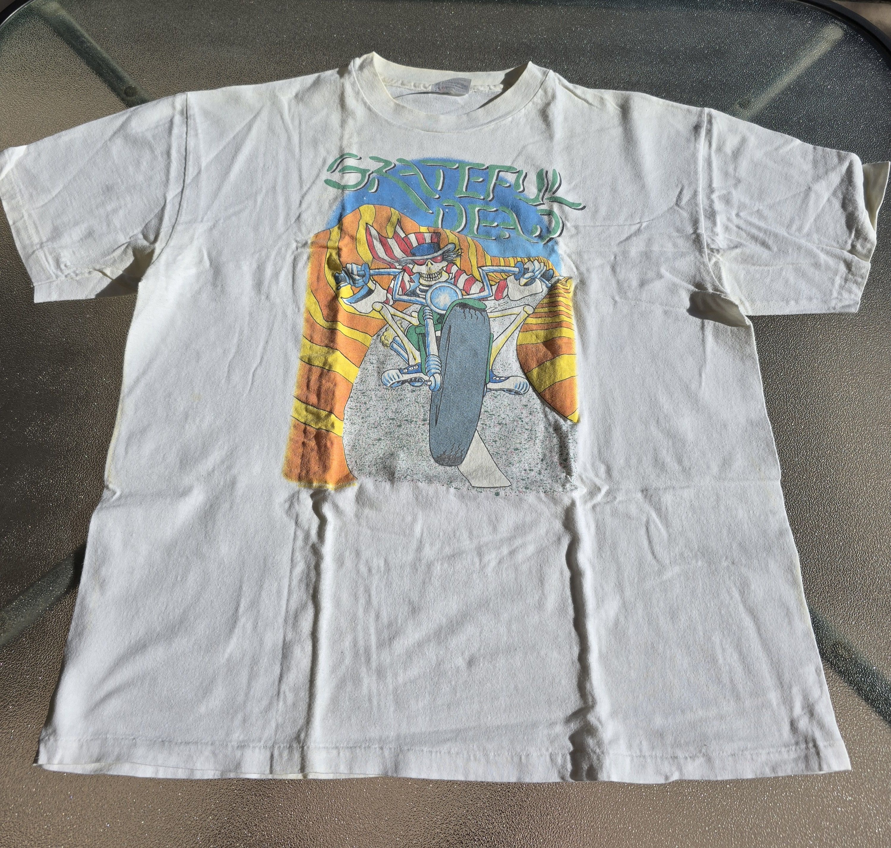 Dead Grateful Dead Uncle Sam Motorcycle White T Shirt Hoodie, Sweatshirt | FlexRushtees.com