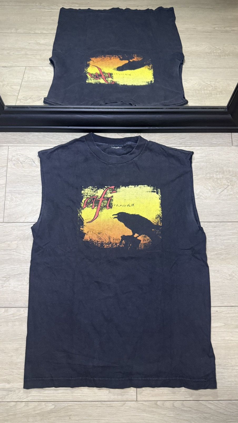 Giant Vintage Y2k Afi Inside Punk Band Tour Shirt Cutoff