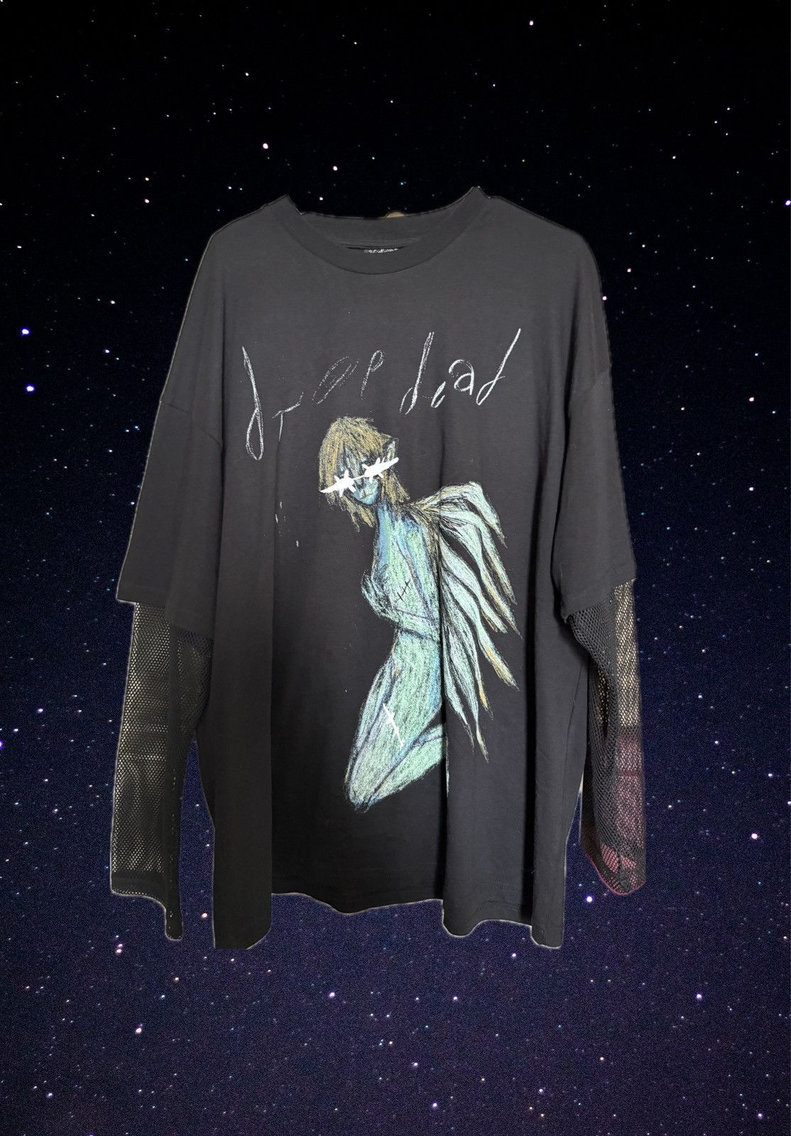 Drop Dead Dropdead Black Mesh Longsleeve Xxl