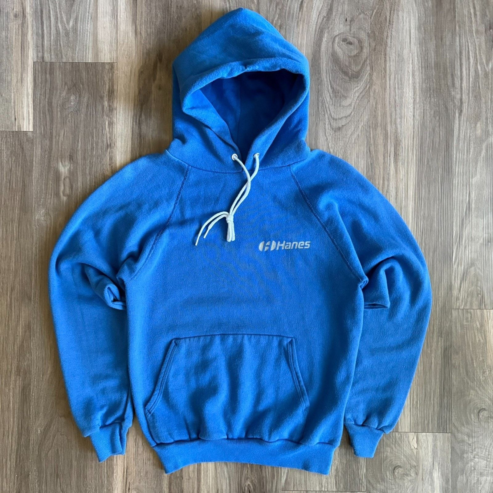 Vintage 1980s Hanes Raglan Hoodie Men S Size S Promotional