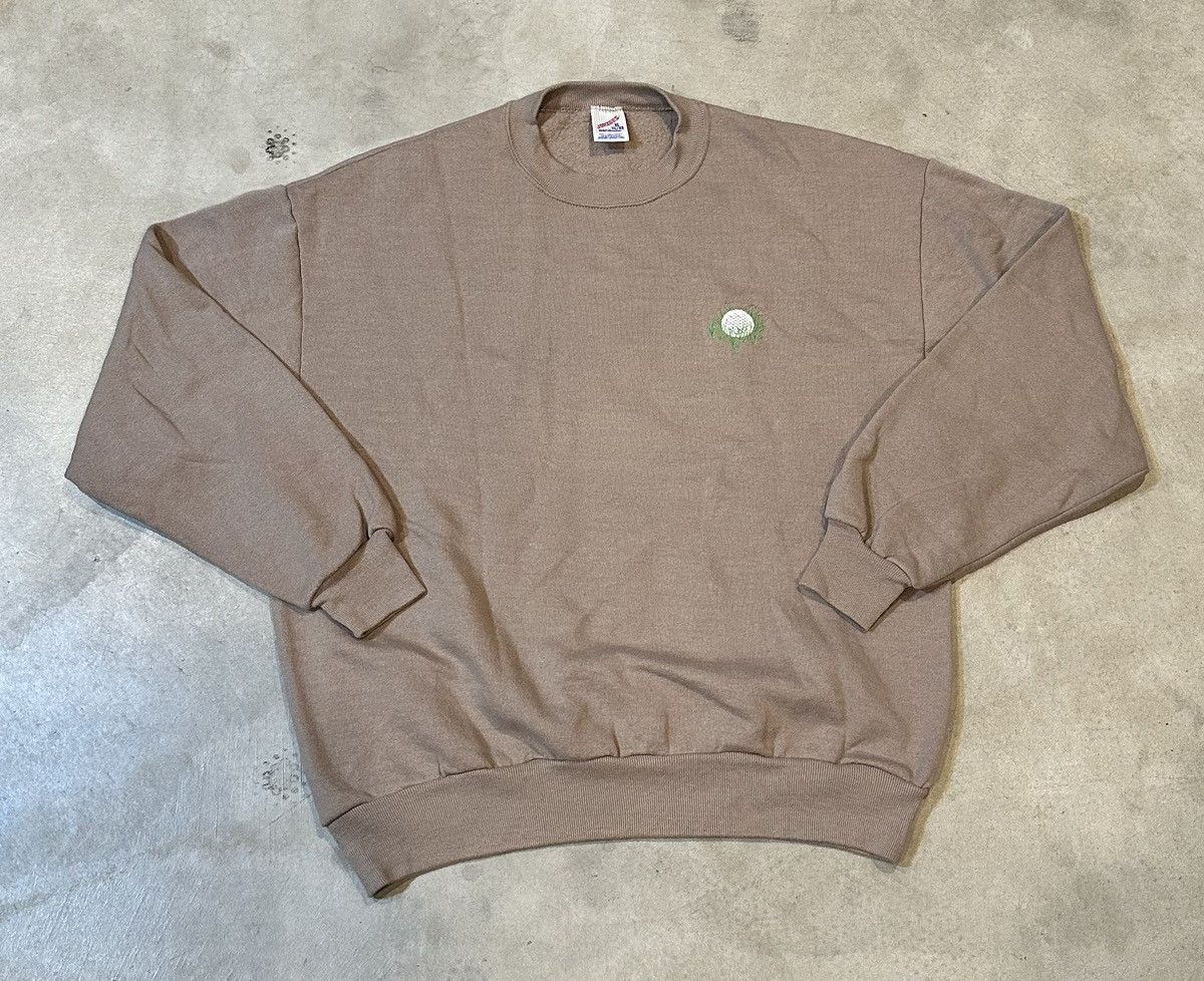 Vintage 90s Jerzees Brown Golf Ball Crewneck Size Xl