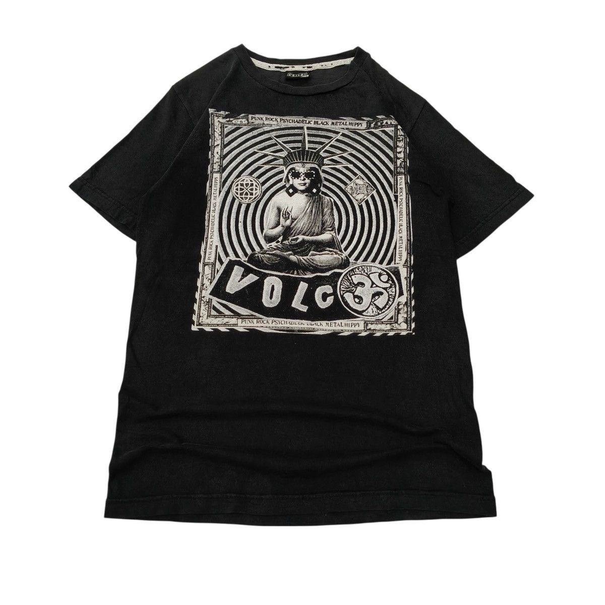 Vintage Y2k Volcom Punk Rock Psychadelic Black Metal Tshirt