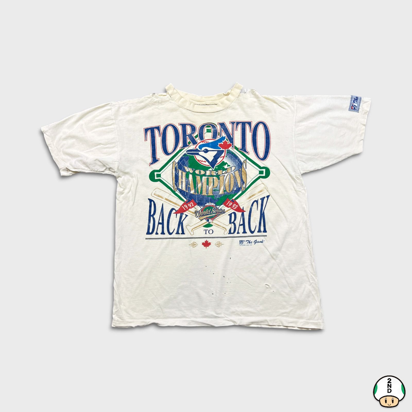 Mlb 1993 Toronto Blue Jays T Shirt Back 2 Back Thrashed Mlb Tee Hoodie, Sweatshirt | FlexRushtees.com