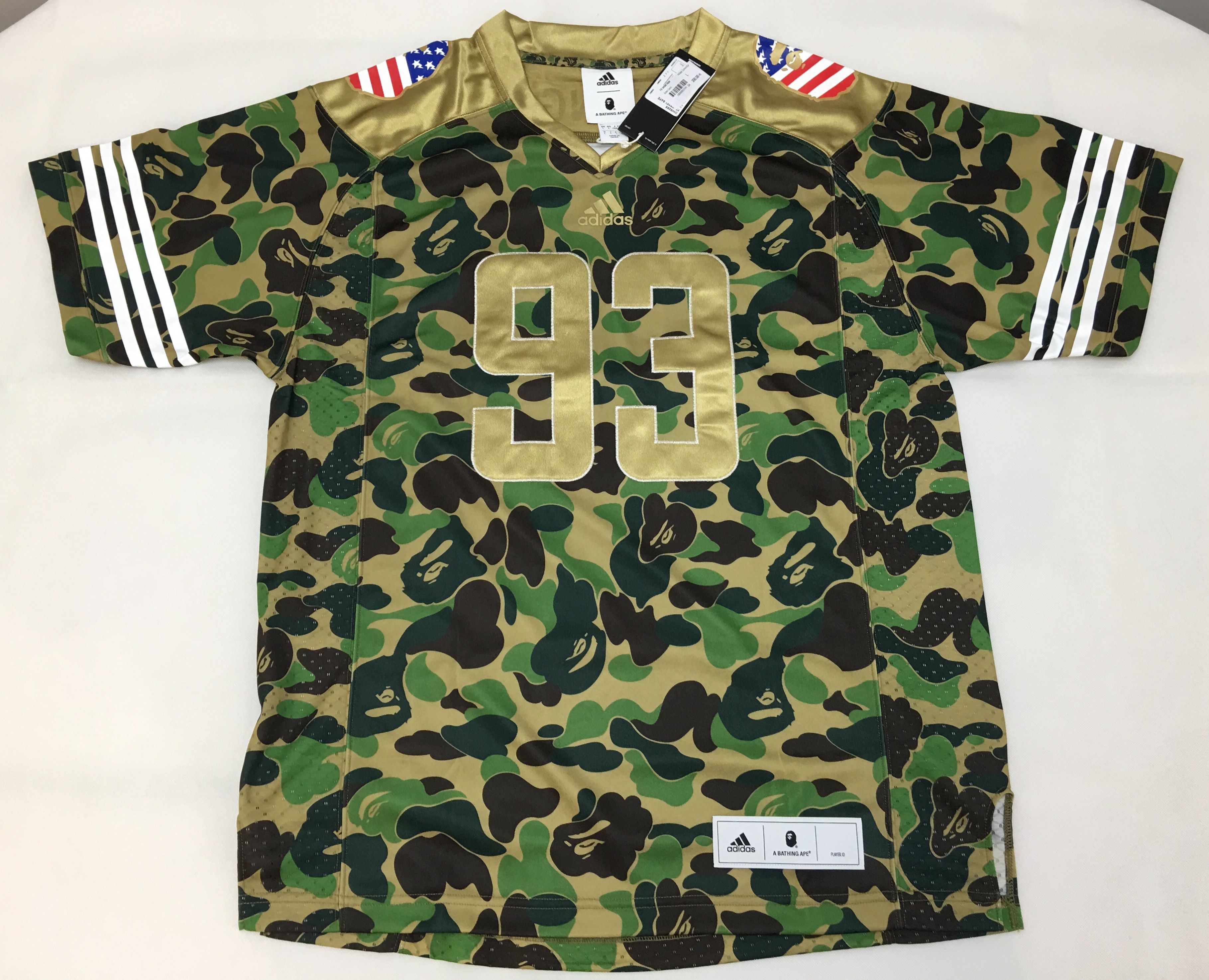 Bape X Adidas Sb Football Jersey Green Size Large Ss19