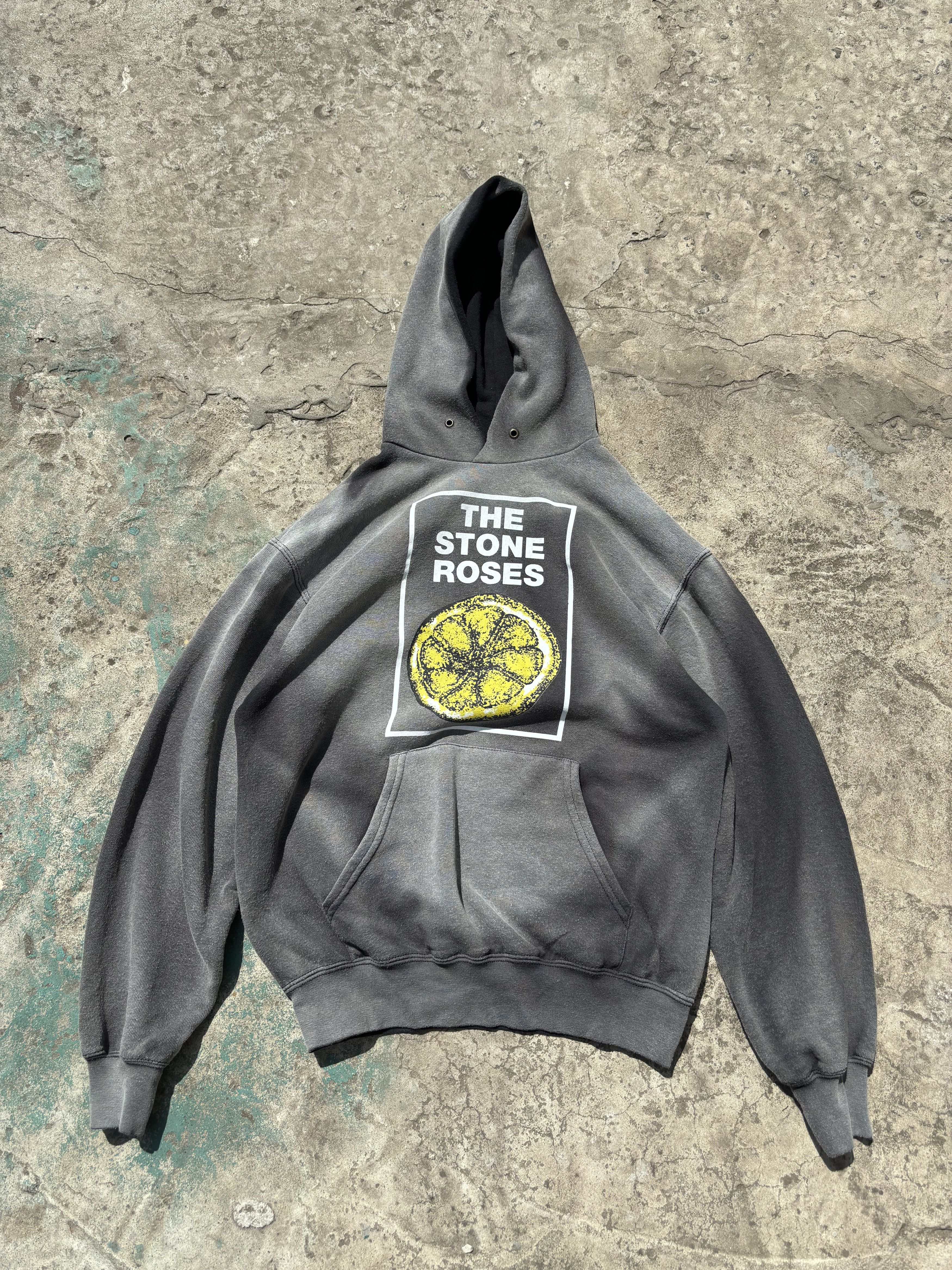 Band Tees The Stone Roses Sunfaded Lemon Logo Hoodie Sweatshirt | AU16VibeMintTees.com