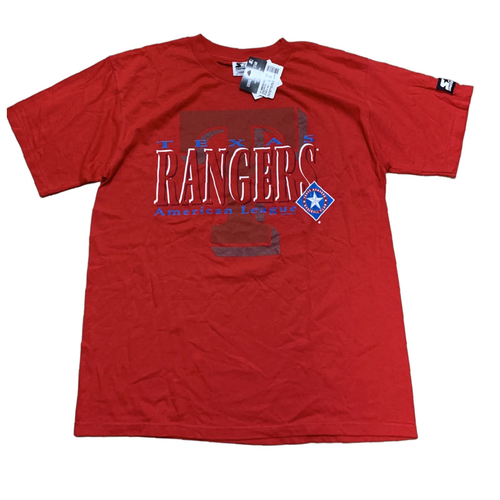 Starter Vintage Texas Rangers 1997 Mlb Red Graphic Tshirt L Nwt Shirt Men Star Tee