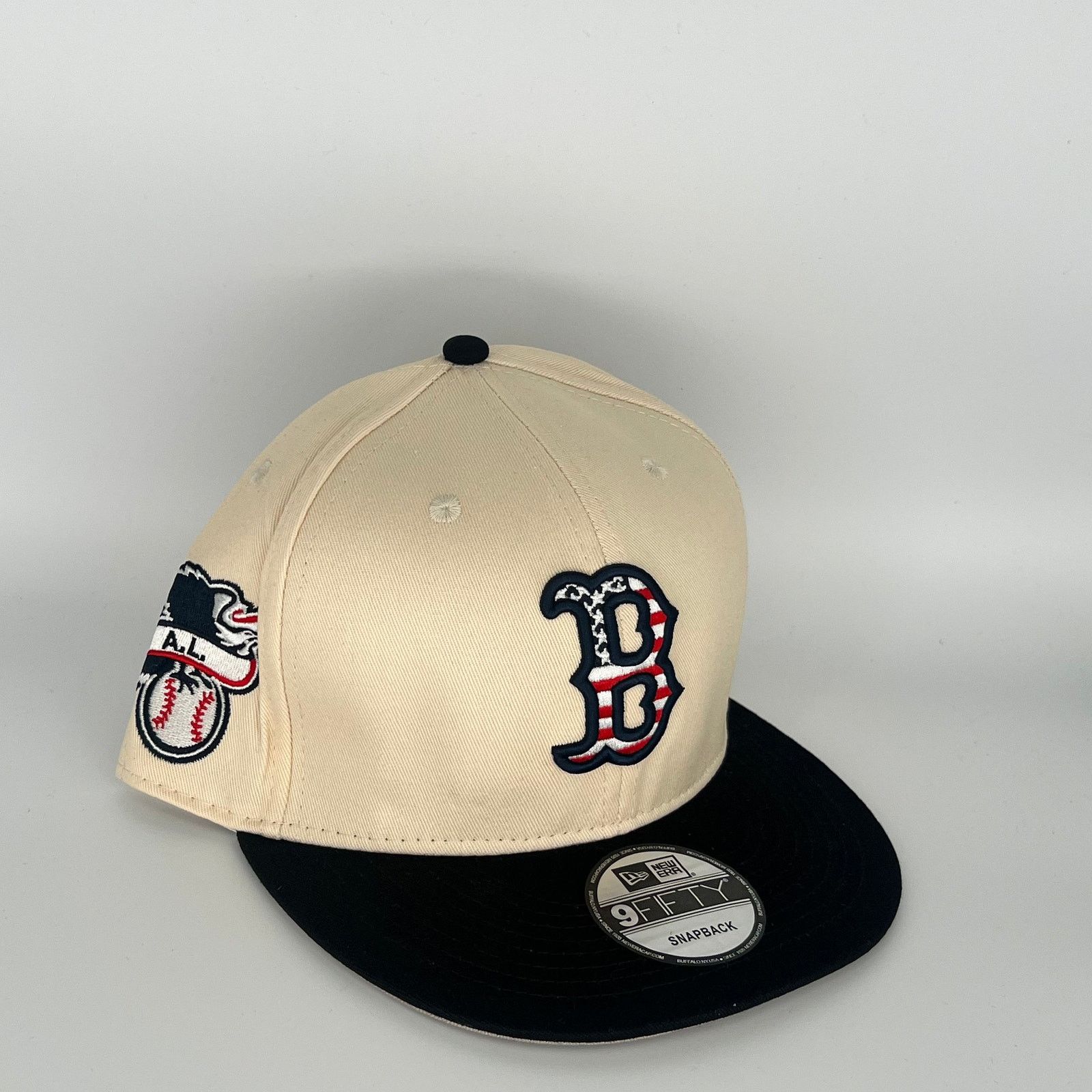 New Era Khaki Black Boston Red Sox A L Side Patch New Era Mlb 9fifty