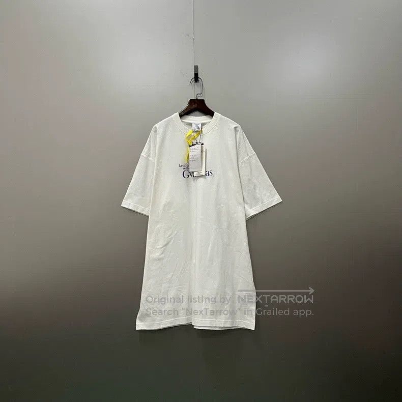 Vetements White Slogan Printed Logo Short Sleeve T-Shirts, Hoodie, Sweatshirt | FlexRushtees.com