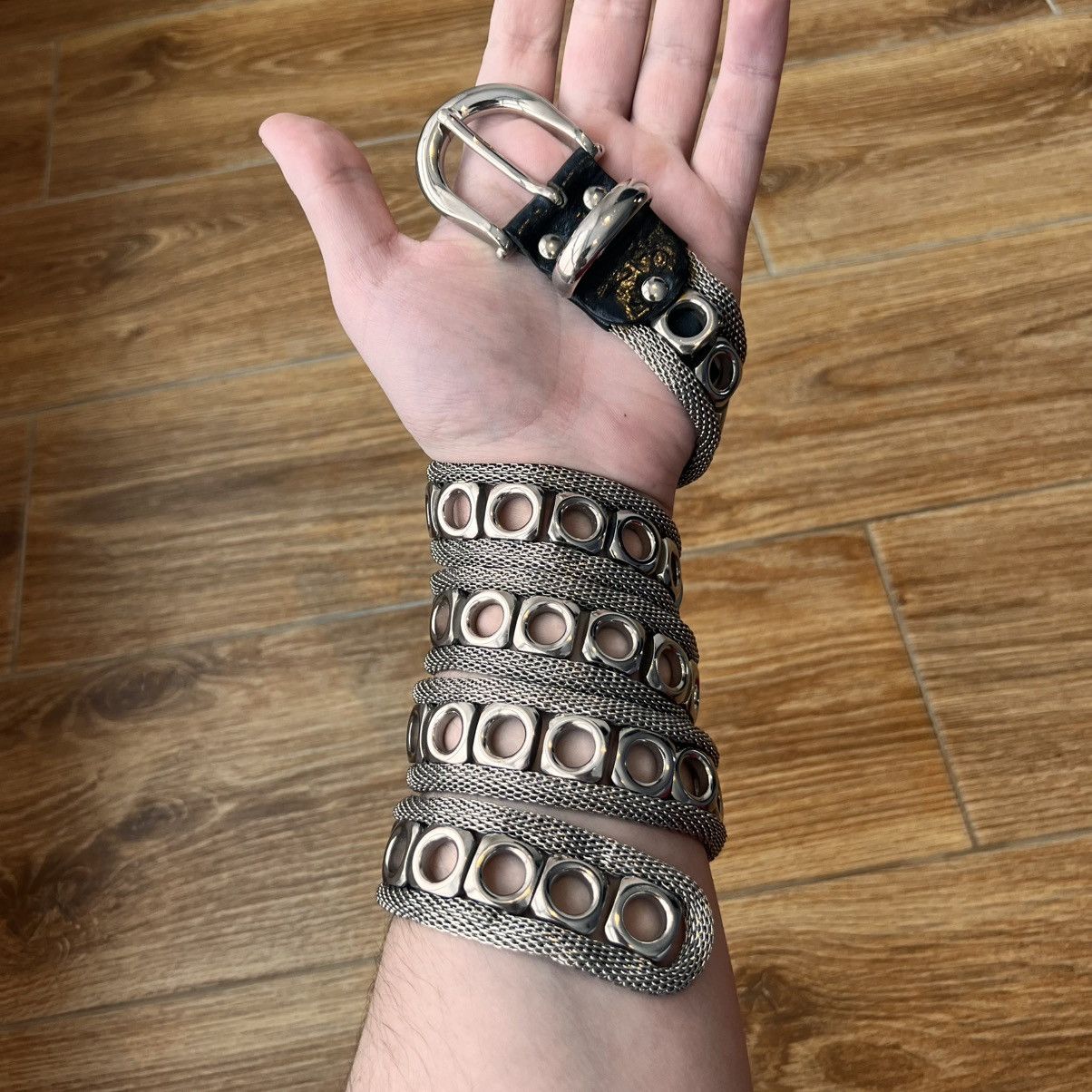 Rare Vintage Nanni Belt Avant Garde Full Metal Y2k