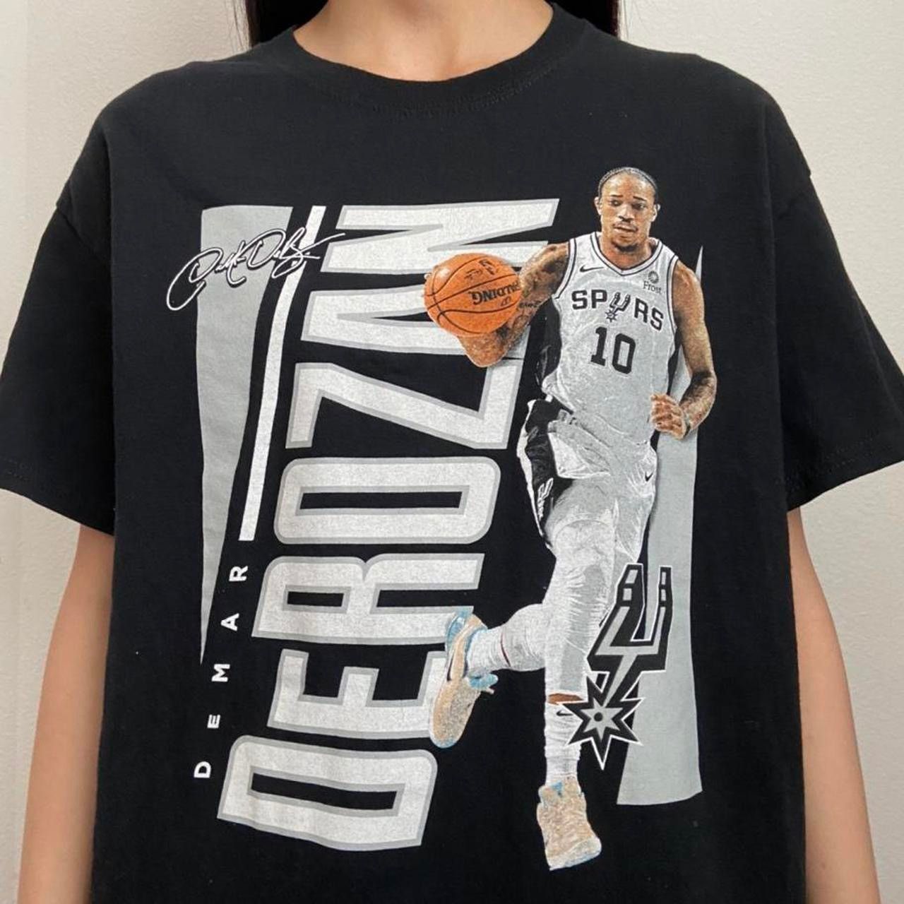 Nba San Antonio Spurs Graphics Black Tee Shirt