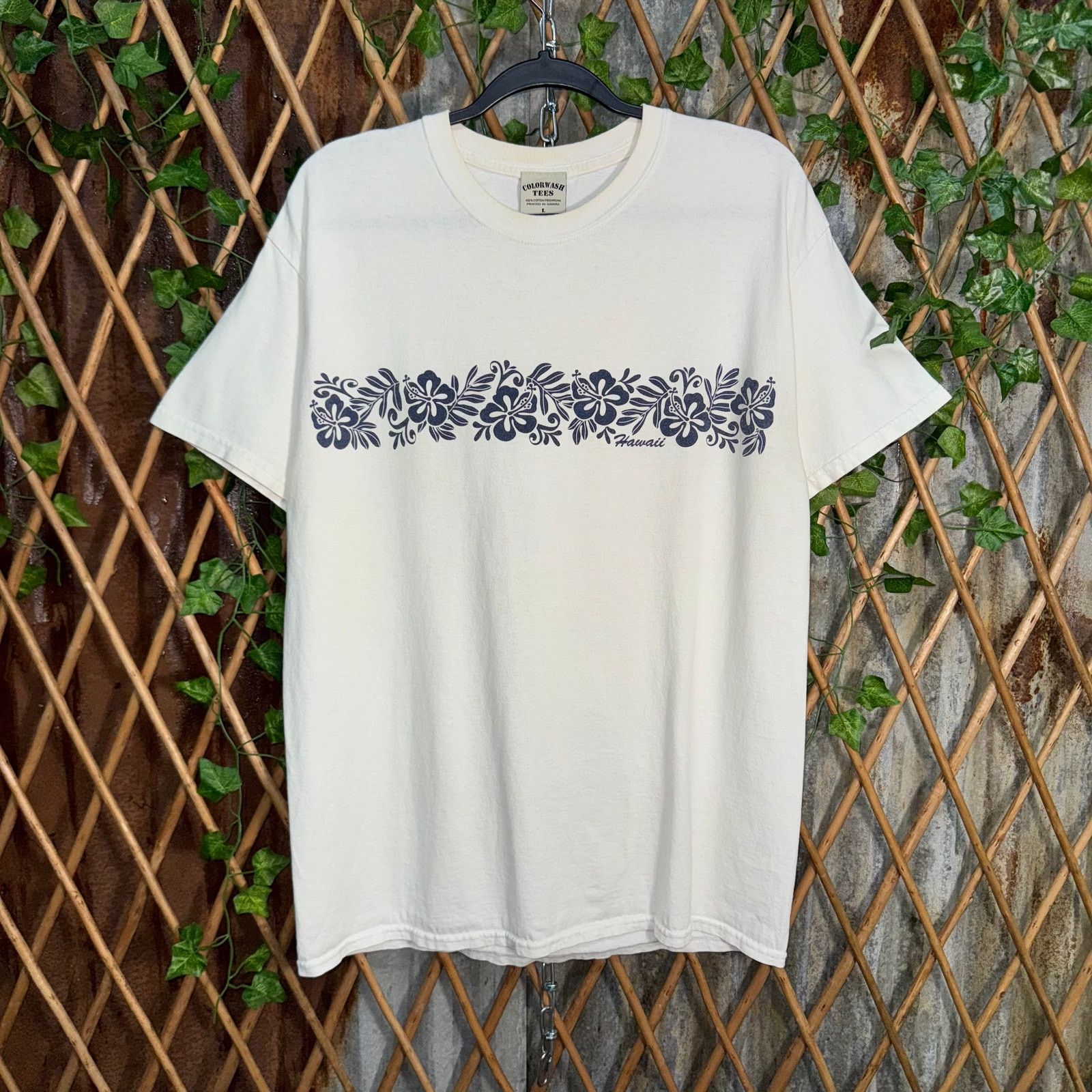 Vintage Y2k Color Wash Tees 2000s Floral Surf Flower T Shirt