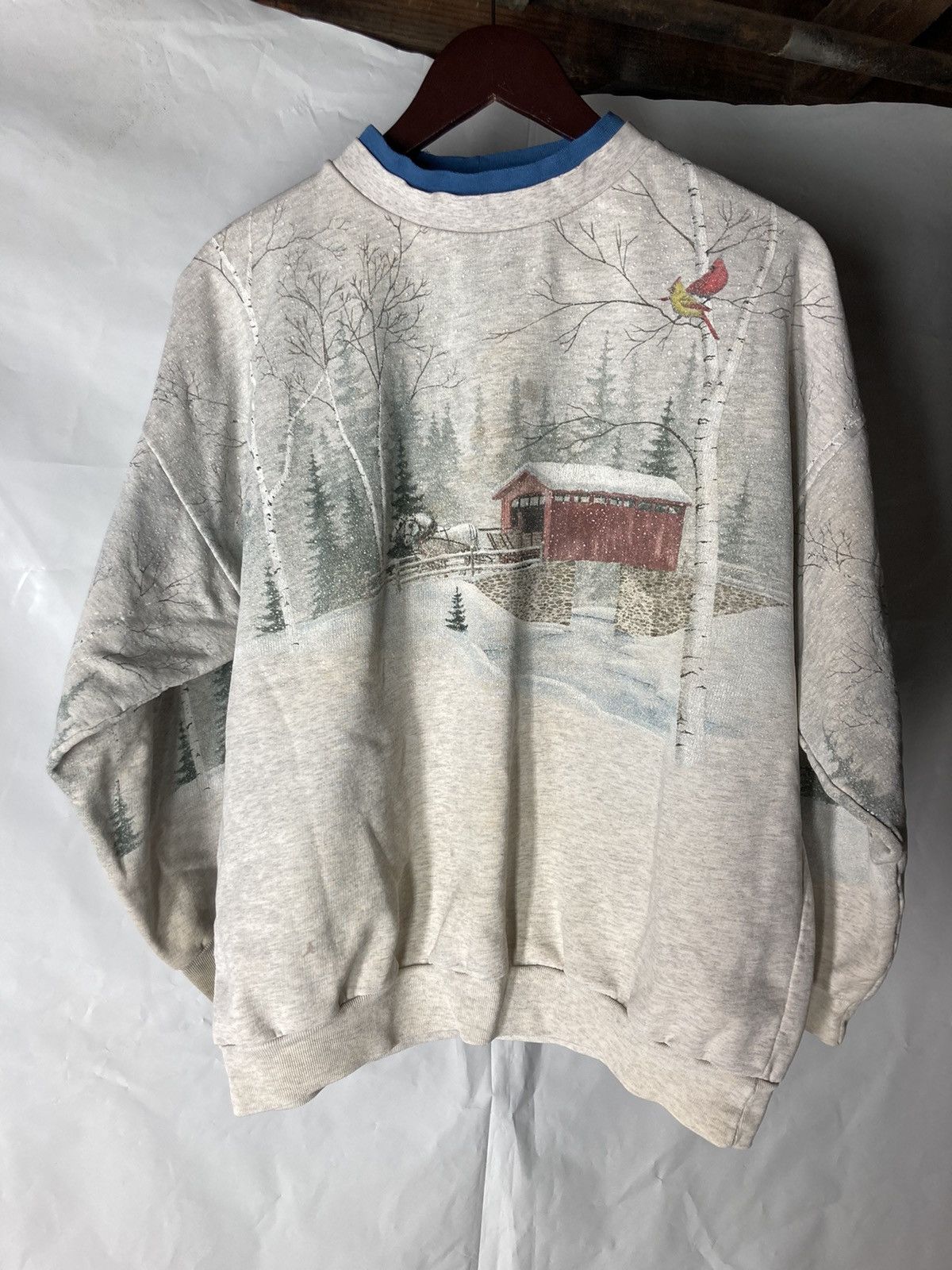 Vintage Artisans Wraparound Sweatshirt Nature Winter Horses T-Shirts, Hoodie | FlexRushtees.com