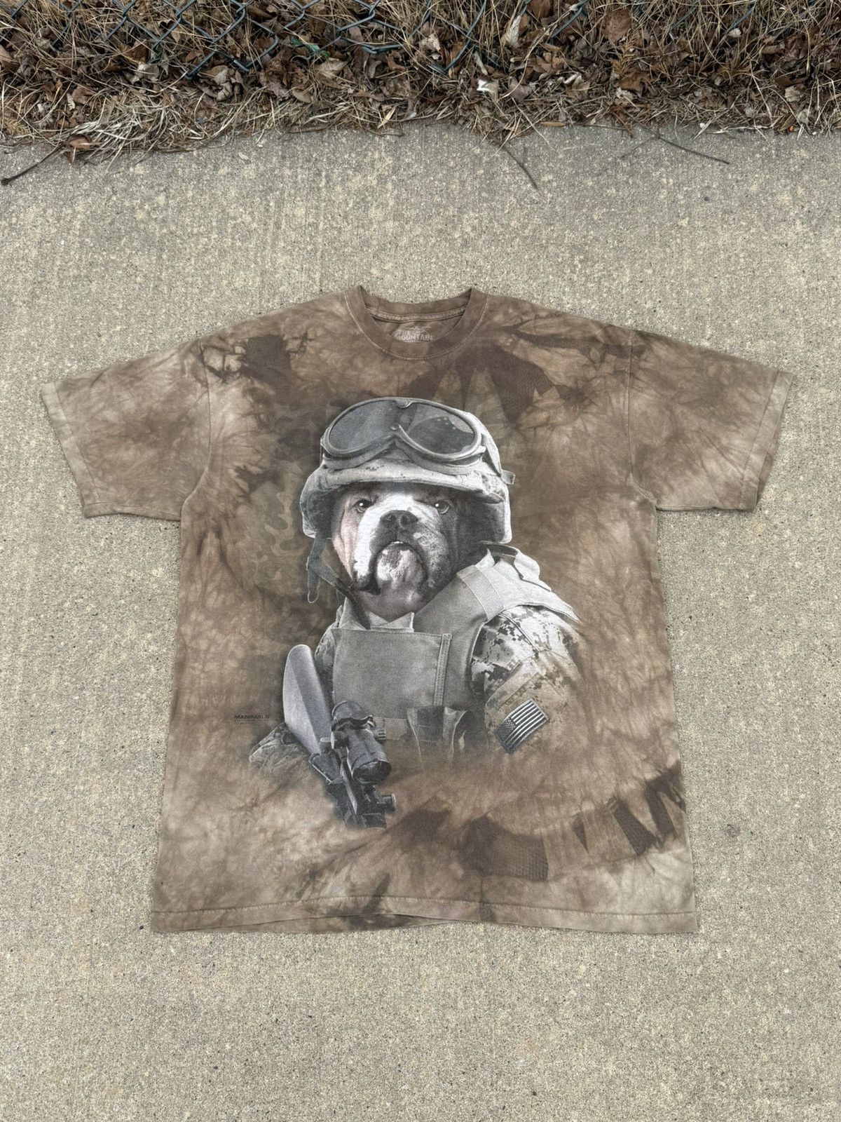 Vintage The Mountain T Shirt Xl Military Bulldog Dog Soldier