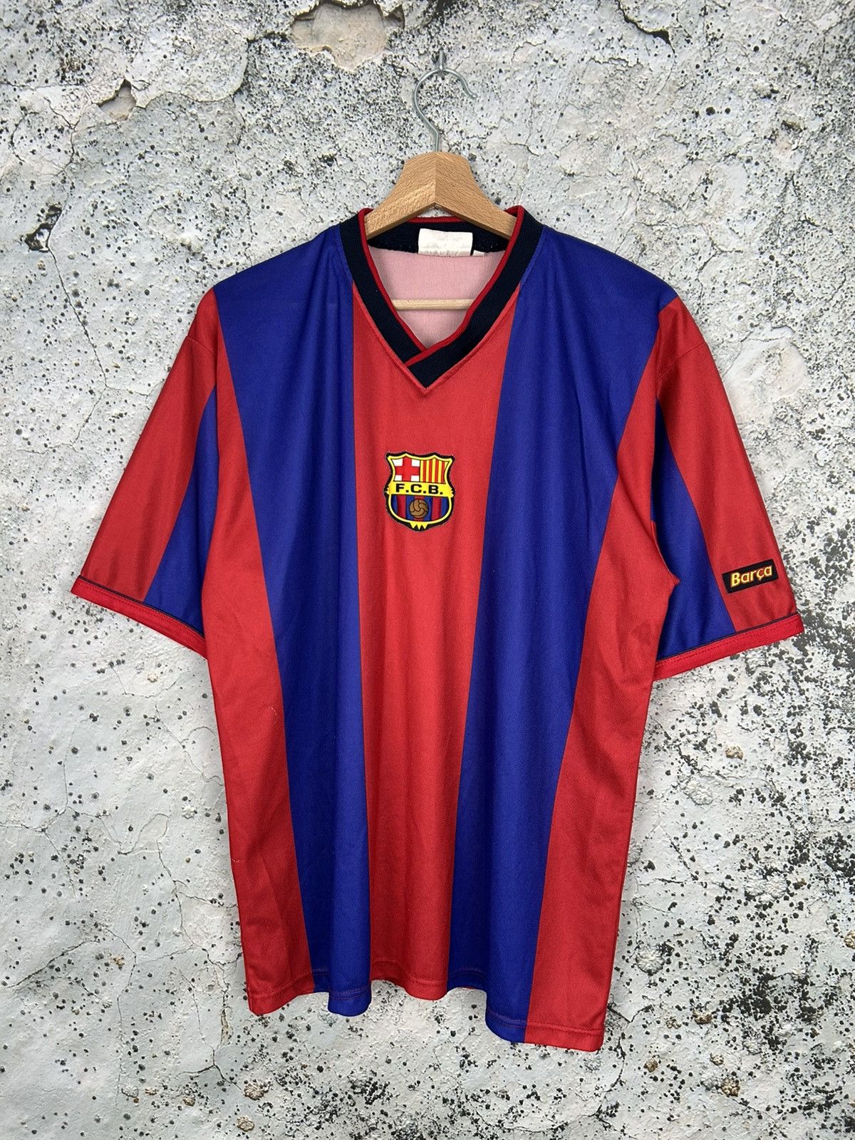 Vintage Rogers Fc Barcelona Fan Club Jersey Football Soccer